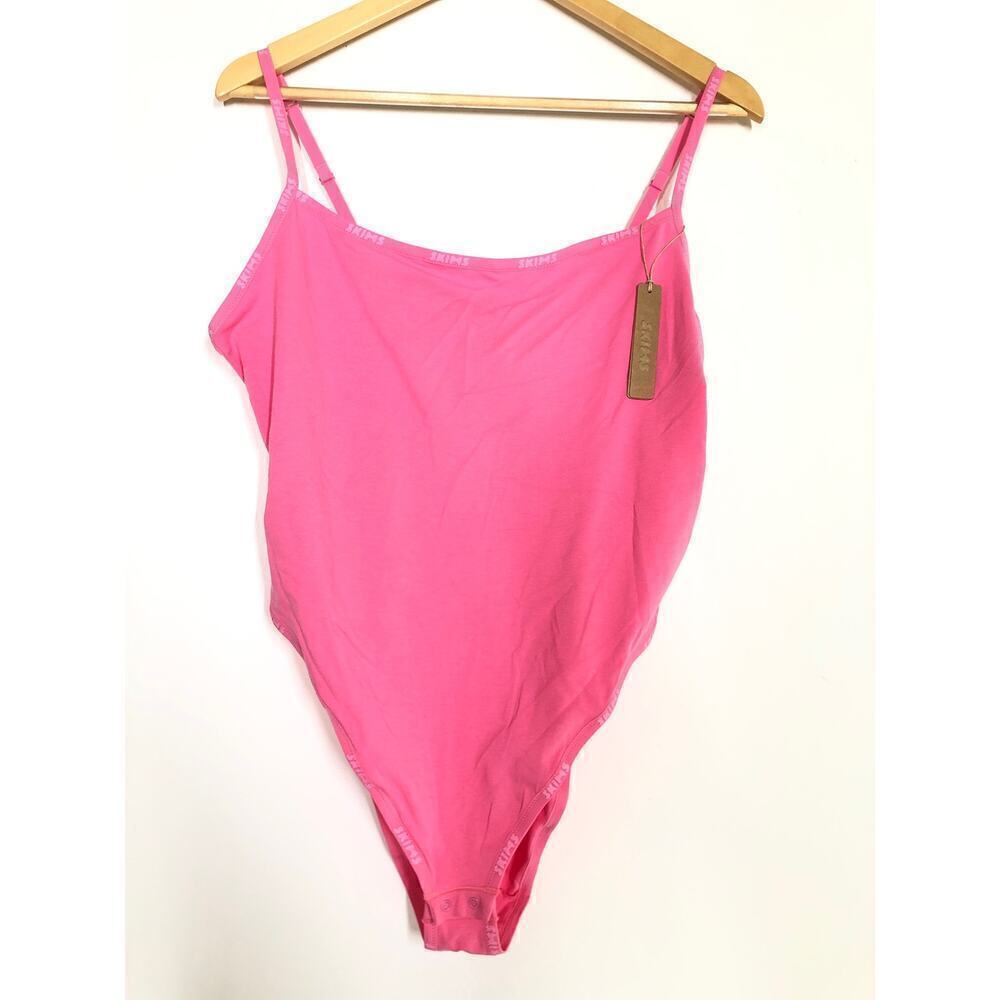 SKIMS Cotton Logo Bodysuit Limited Edition Sugar Pink NWT Size 4X